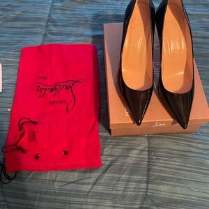 Christian Louboutin Black Heels Elegant Pointed-Toe Pumps